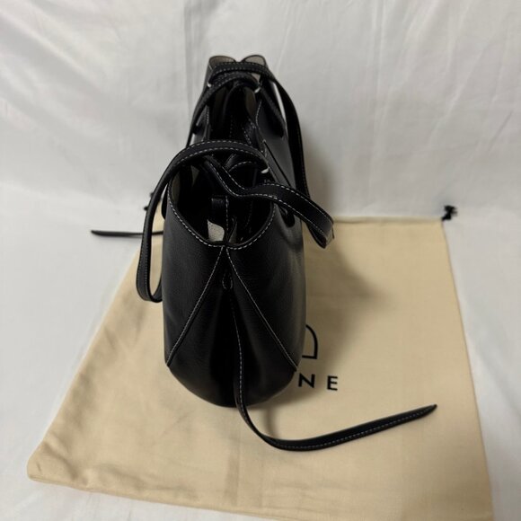 polene Cyme Mini Edition Textured Black with Ecru Stitching - Picture 8 of 9